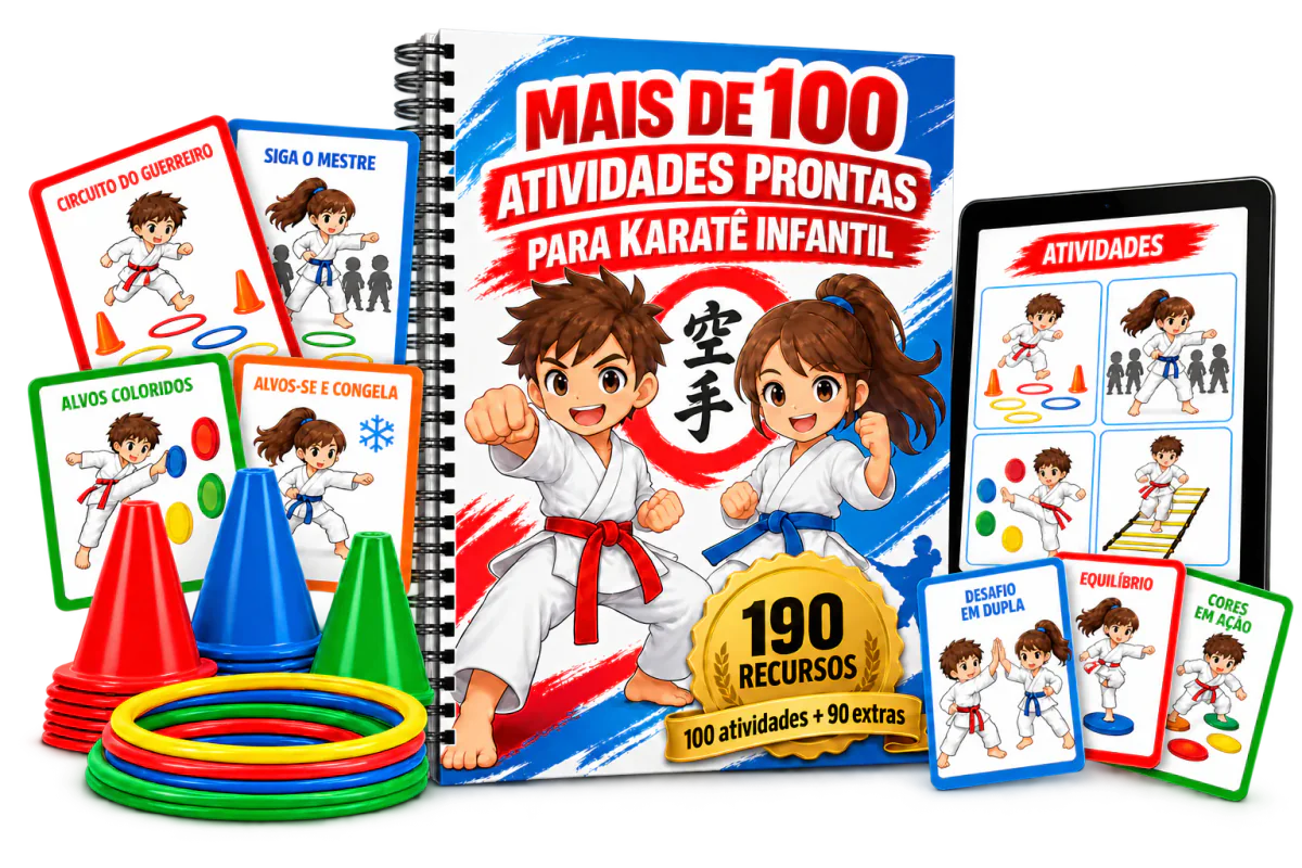 Kit com mais de 100 atividades prontas e 90 recursos extras para Karatê Infantil